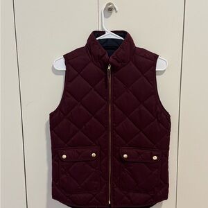 Old Money J.Crew Quilted Vest - Rich Burgundy